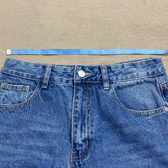 Shein High Waisted Distressed Open Sides Bottoms Washed Blue Women's Jeans 29 ! - Picture 6 of 7